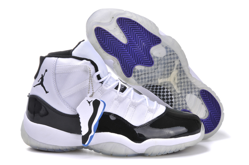 Air Jordan 11 Mens Shoes Aaa Black/White/Purple Online
